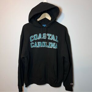 Coastal Carolina Hoodie Men’s L Black Sweatshirt Pullover Champion Eco Fleece